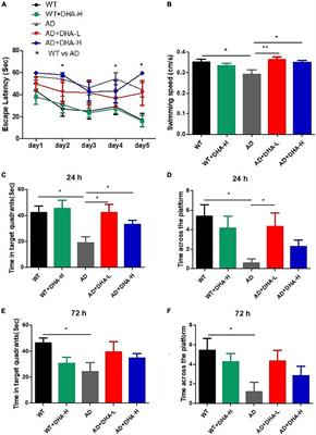 DHA Ameliorates Cognitive Ability, Reduces Amyloid Deposition, and Nerve Fiber Production in Alzheimer’s Disease